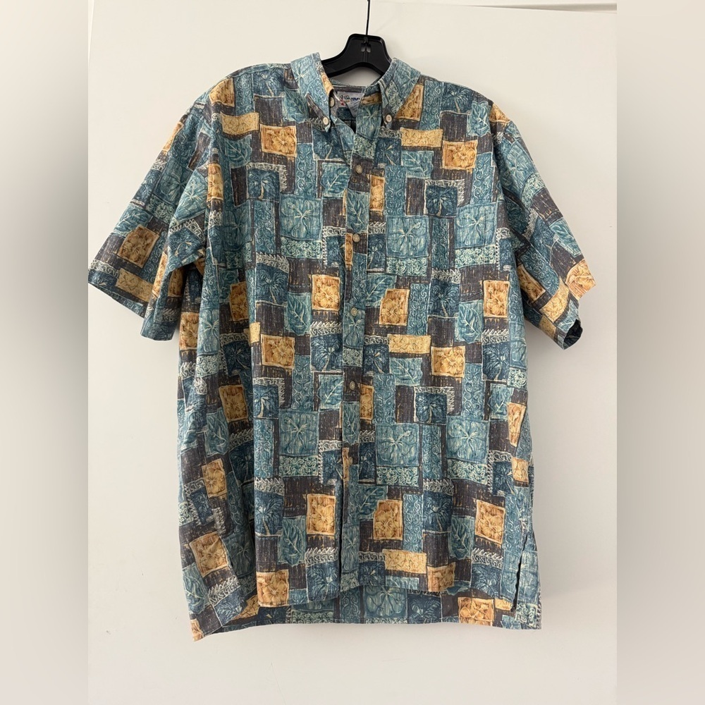 Reyn Spooner Geometric Tribal Patchwork Button Down Shirt Size L